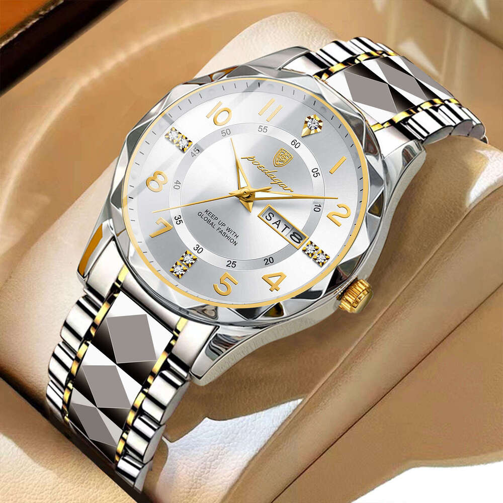Swiss Brand New Men's Watch Luxury Waterproof Luminous Quartz Wristwatch Live Streaming
