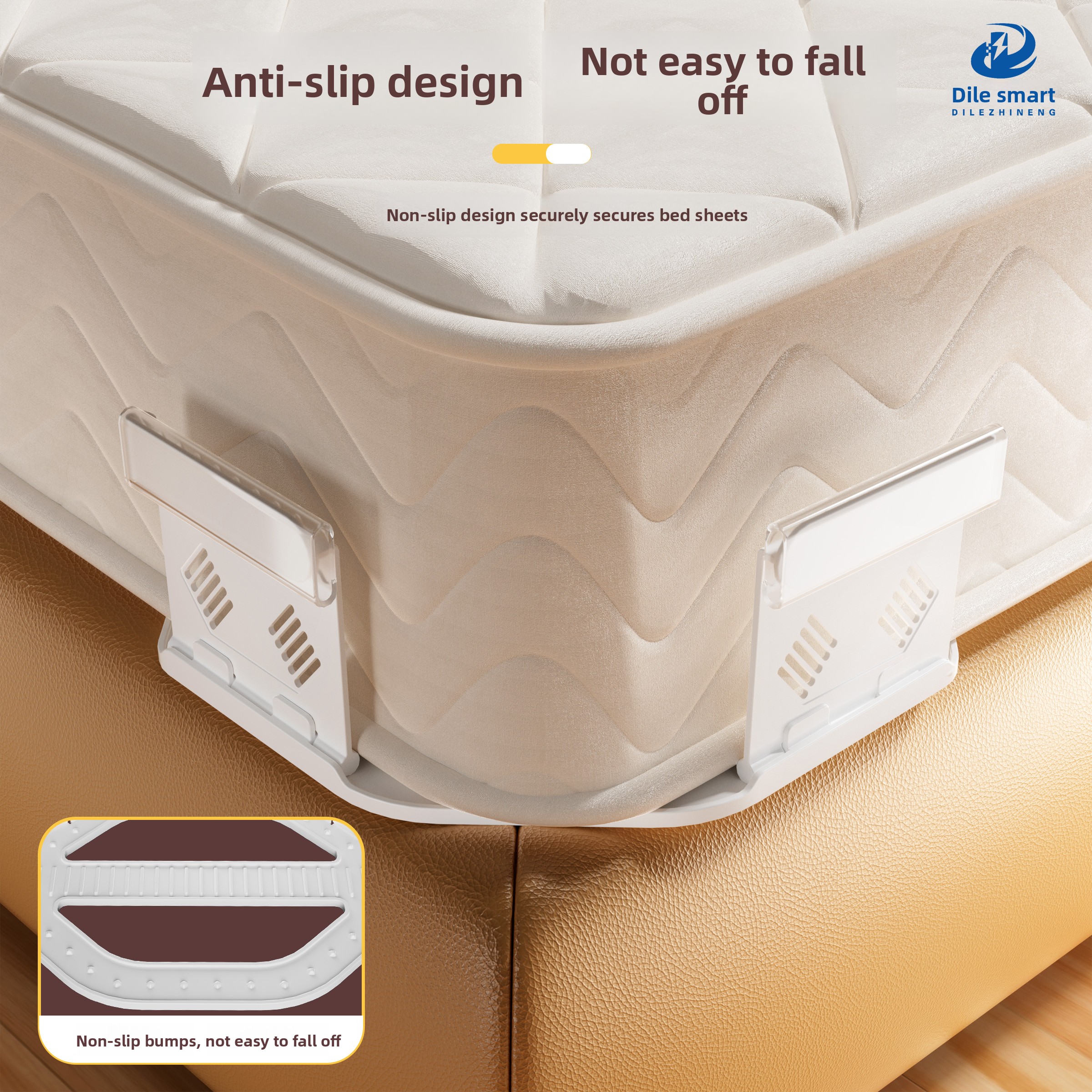 Minimalist Bed Sheet Clips - Anti-Slip for Sheets Bed Skirts Fits Multiple Mattress Types 4-Corner Invisible Design Keeps Sheets Secure & In Place-S80