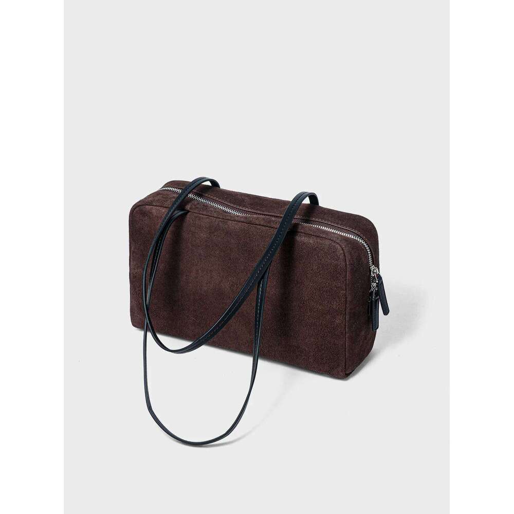 Designer Luxury Women S Handbag New Suede Bowling Briefcase Top Grain Leather Spacious Shoulder Handheld Tote Bag Versatile Chic