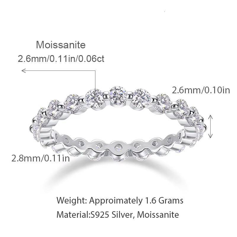 Elegant VVS1 D Color Moissanite Ring 925 Silver Anniversary GRA Certification Moissanite Fine Jewelry Ring