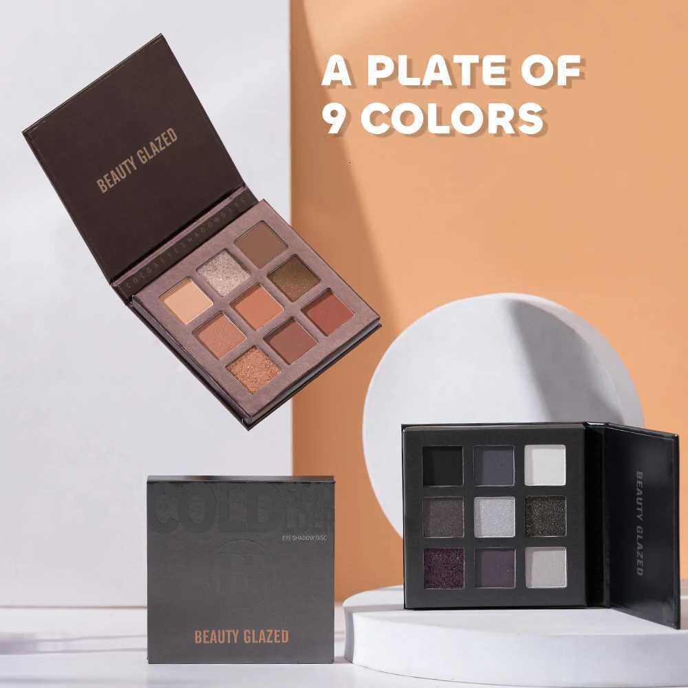 Beauty Glazed 9 Colors Eye Shadow Disc Makeup Palette Matte Shimmer Eye Pigmented Powder Make Up New Warm Earth Color EyeshadowXJ251027