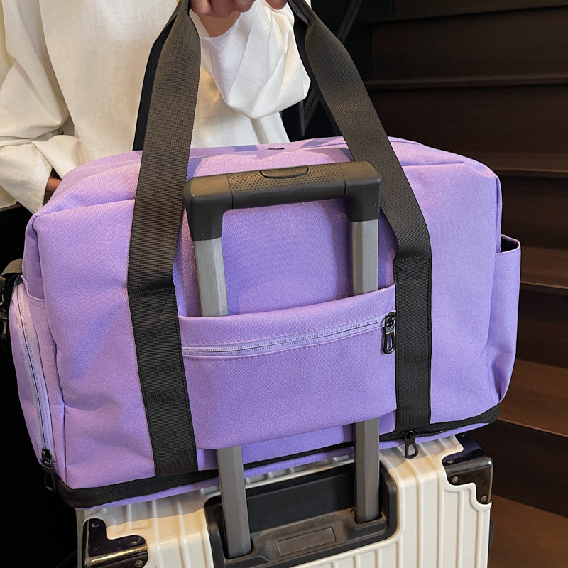 Travel Bag Large Capacity Women Can Pull Bar Box Boarding Bag Luggage Dry And Wet Separation Sports Fitness Bag Cross-Body Bag 2025s hot