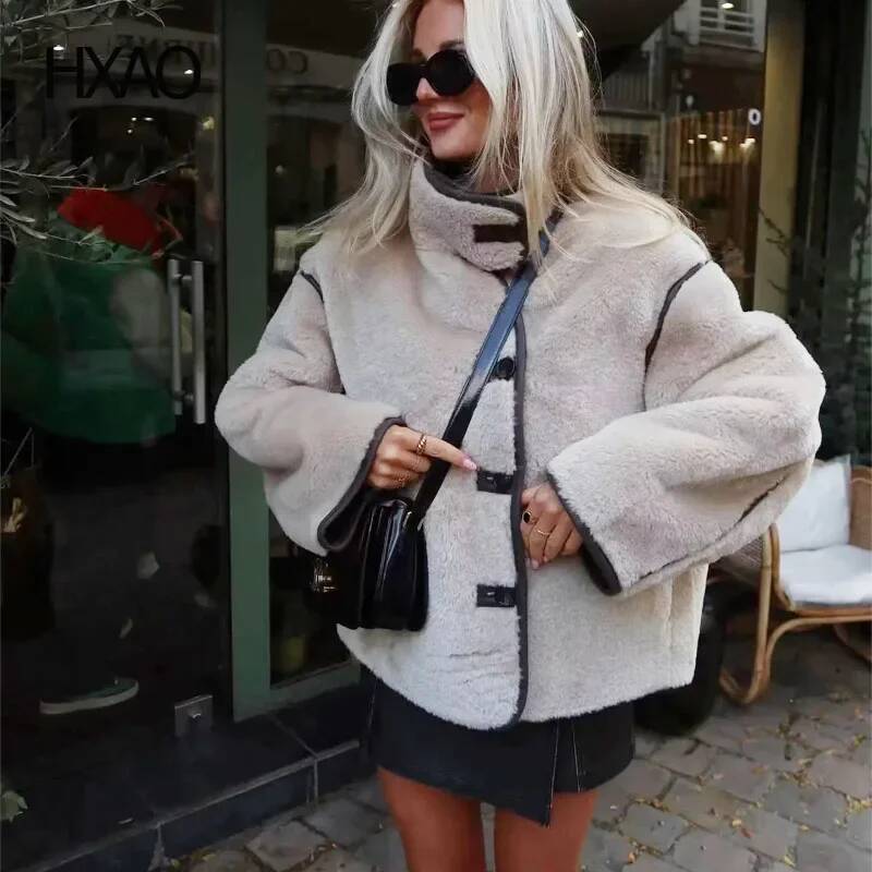 winter jacket women Women Faux Bomber Winter Fur Teddy Jacket Woman Fashion Cropped Jackets Duffle Coat New In Outerwear