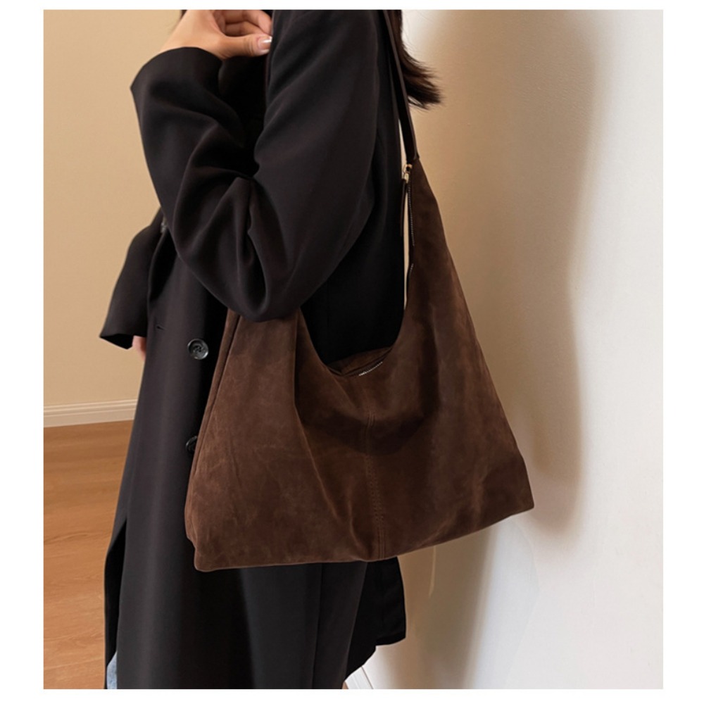 Womens Retro Velvet Tote - Stylish Underarm & Shoulder Bag with Large Capacity