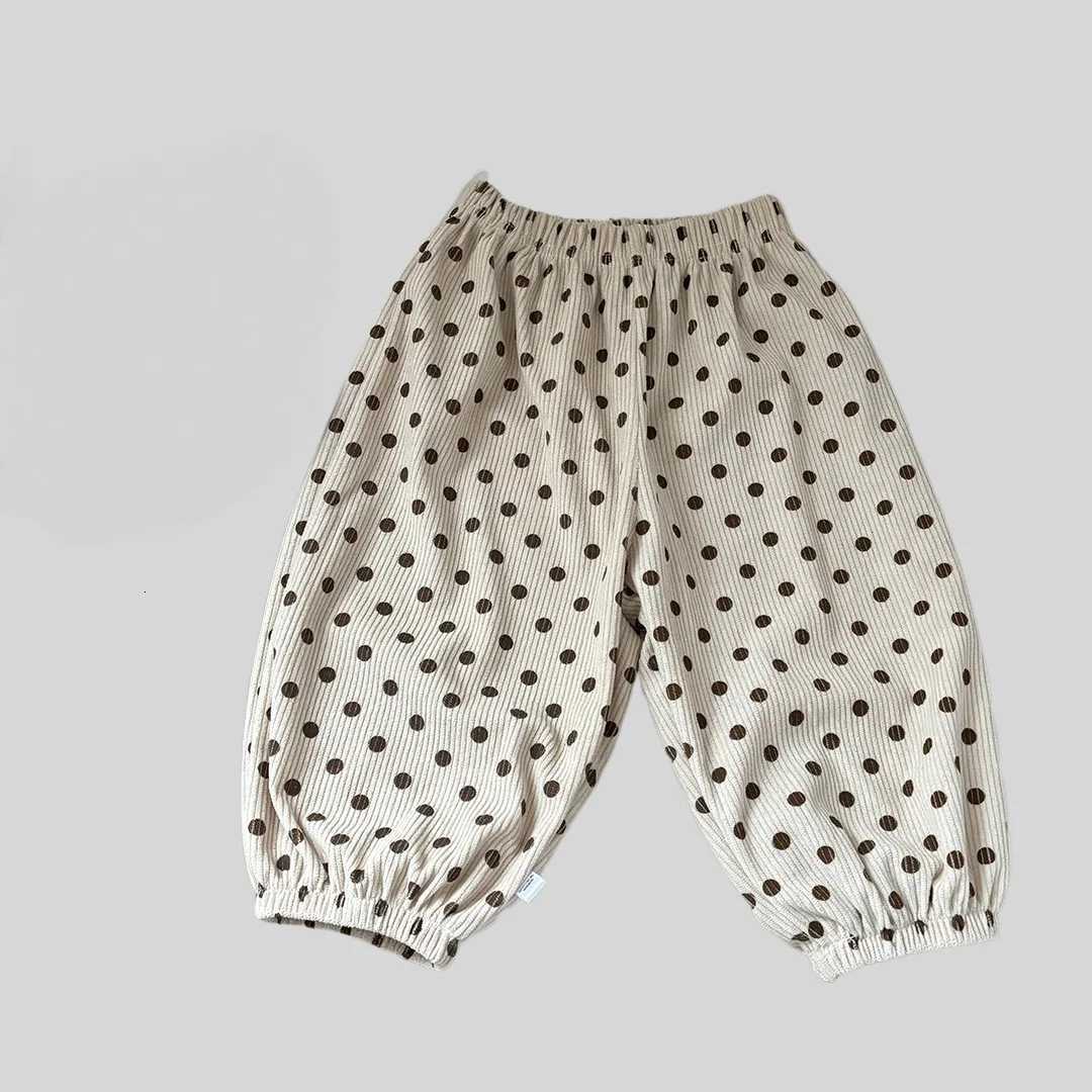 Korean Childrens Clothes 2025 Corduroy Pants Floral Cartoon Print Boys Girls 18Y Loose Harlan Autumn Casual SweatpantsT251027