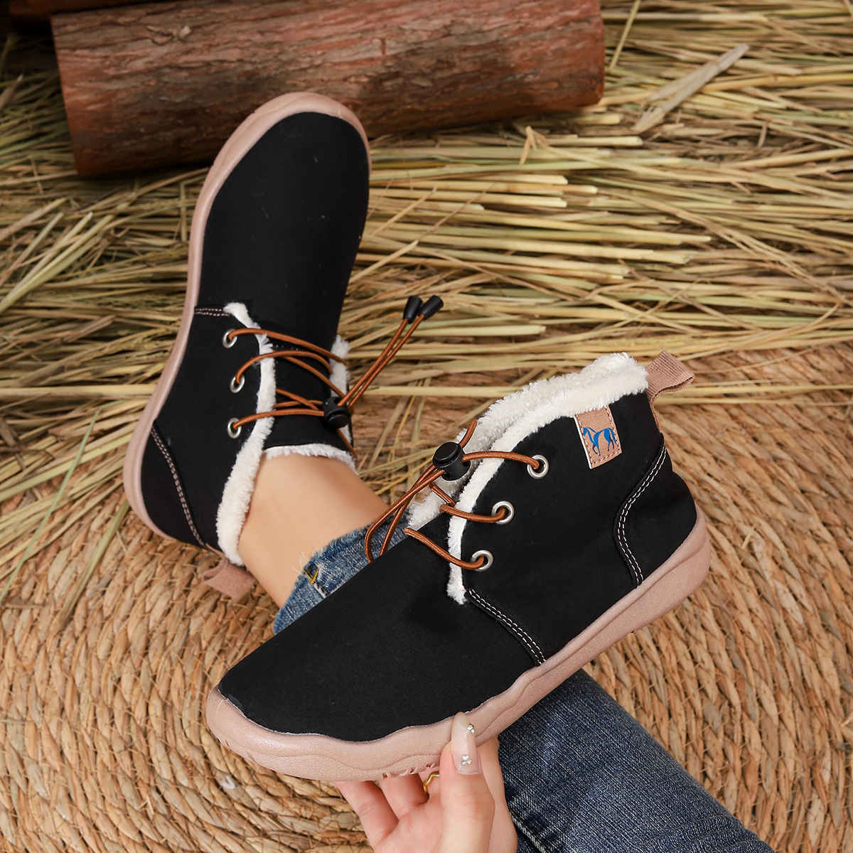 European and American style fashion trend cotton shoes winter new casual sports shoes rubber sole comfortable and soft women's snow shoes designe