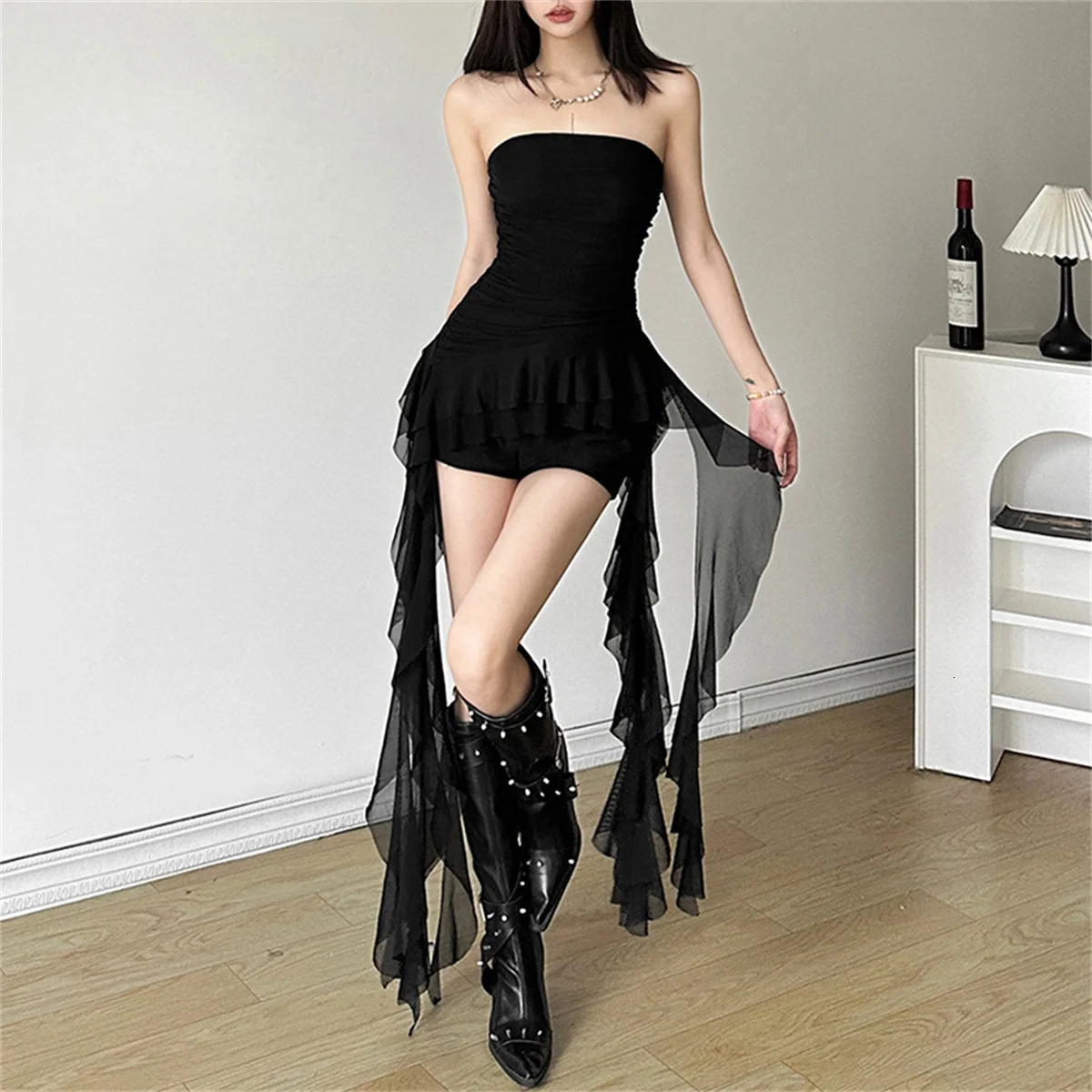 Fashion 2025 Ribbon Chest Top Women Spring Summer Sexy Solid Vest Female Sleeveless Sweet Y2k Street Clothes Lady Party Club 251027