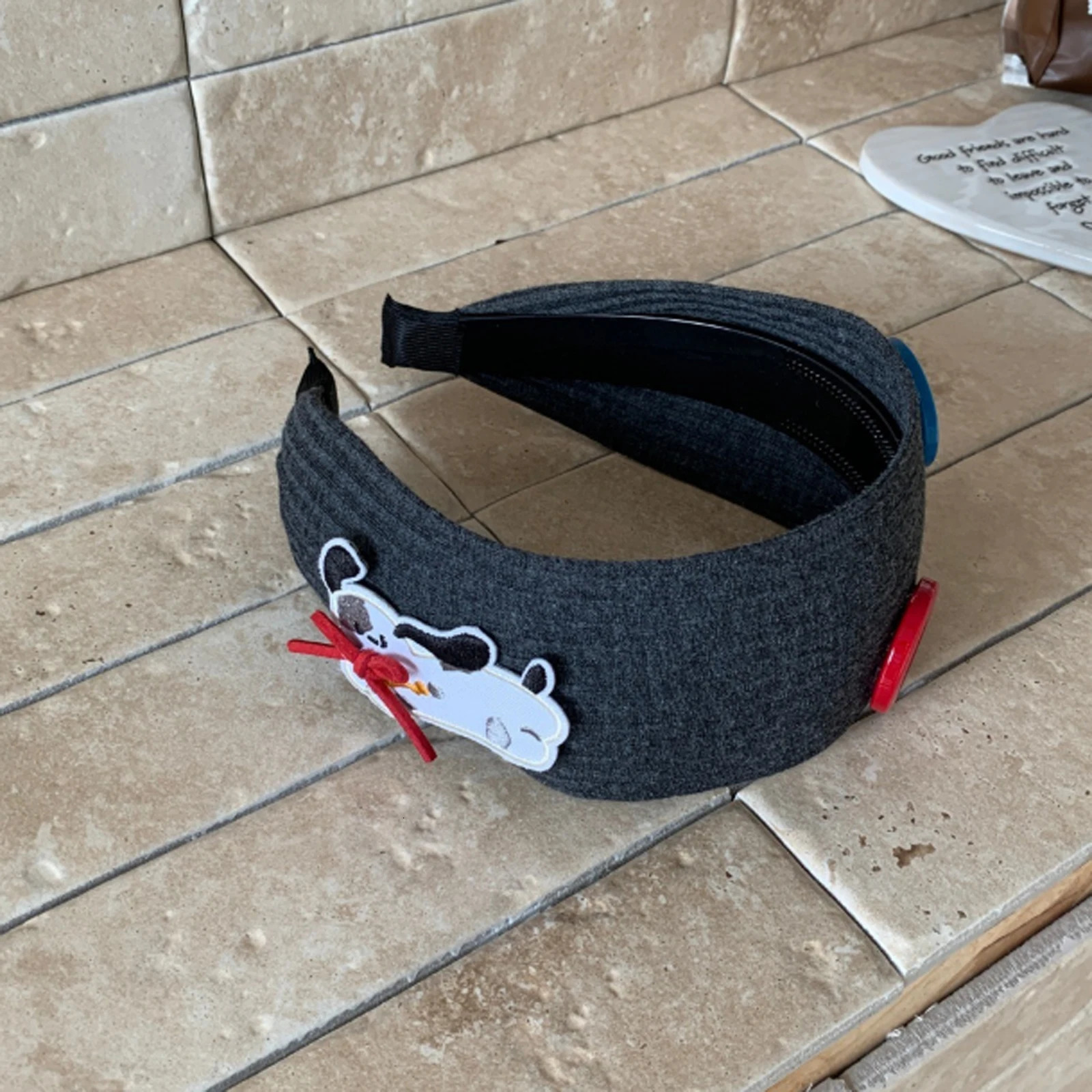 PROLY Fashion Headband For Women Wide Side Dog Button Hairband Personality Lovely Turban Winter Hair Accessories 251023