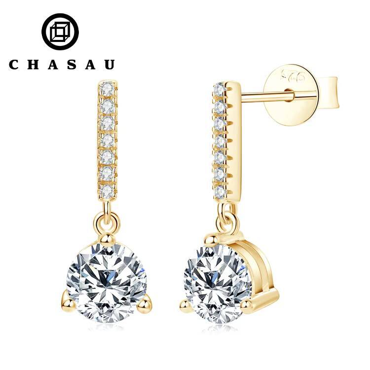 Earrings Wholesale Bulk Diamond Hoop Earrings 925 Sterling Silver 65mm 1CT DColor Round Cut Moissanite Stud Earring for Women