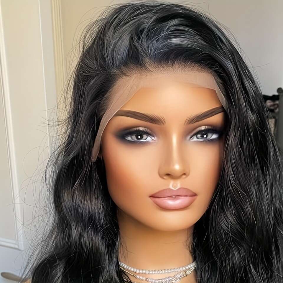 13X4 Front Women Natural Curly Hairline Synthetic Lace Wigs Pre-Plucked Wig Heat Resistant Fiber For Daily Use Deep Wave Glueless Wigs,26 Inch