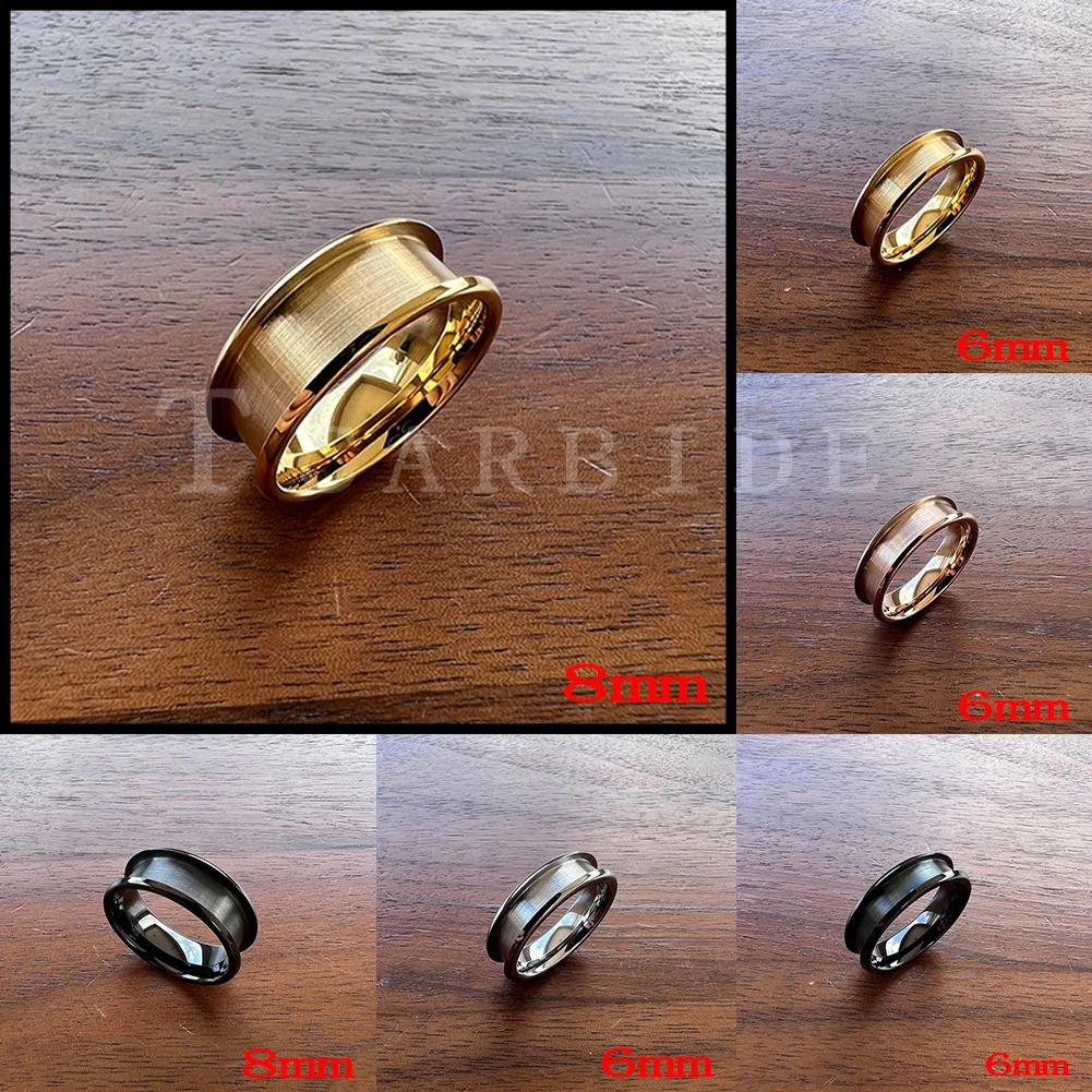 Wholesale Drop 6mm 8mm Tungsten Channel Ring Blanks For Inlay Work 40mm60mm Groove Domed Polished Finish Comfort Fit 251023