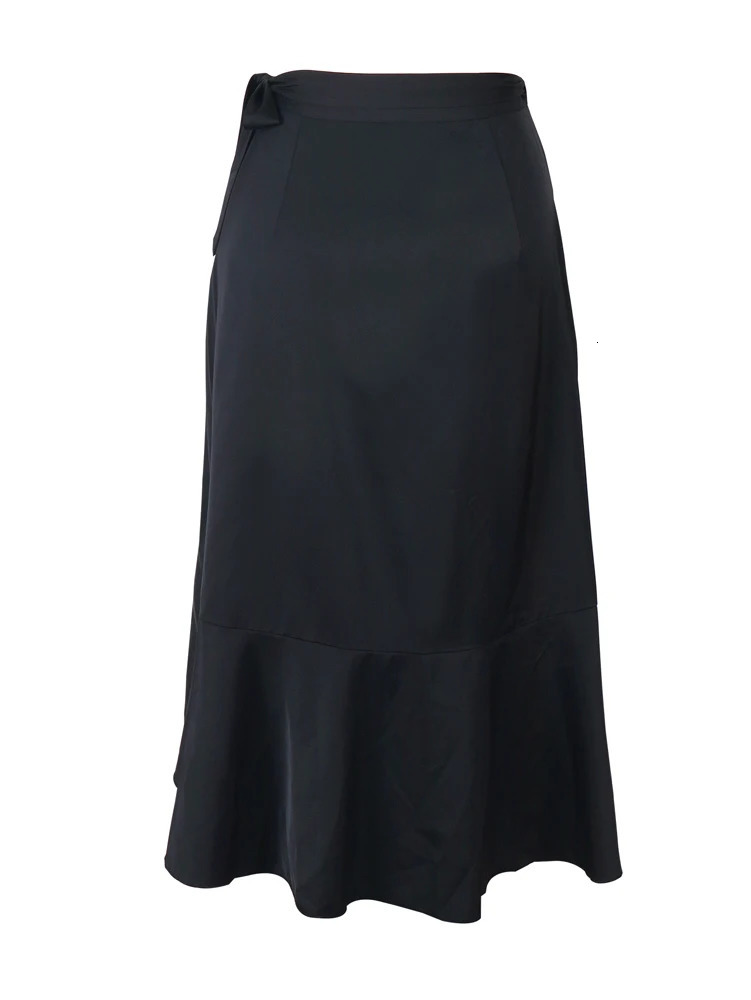 Plus Size Womens Irregular Layered Solid Colour Halfbody Skirt Polyester Versatile Elastic Waist Temperament Elegant 251027