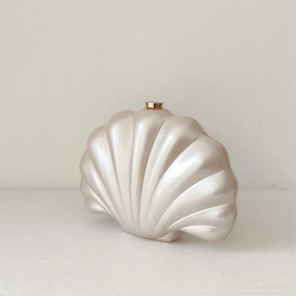 Female Shell Acrylic Box Clutches Lady Gift Evening Bag Party Prom Stones Handbags Women Wedding Bridal Clutch Purse Bag 251027
