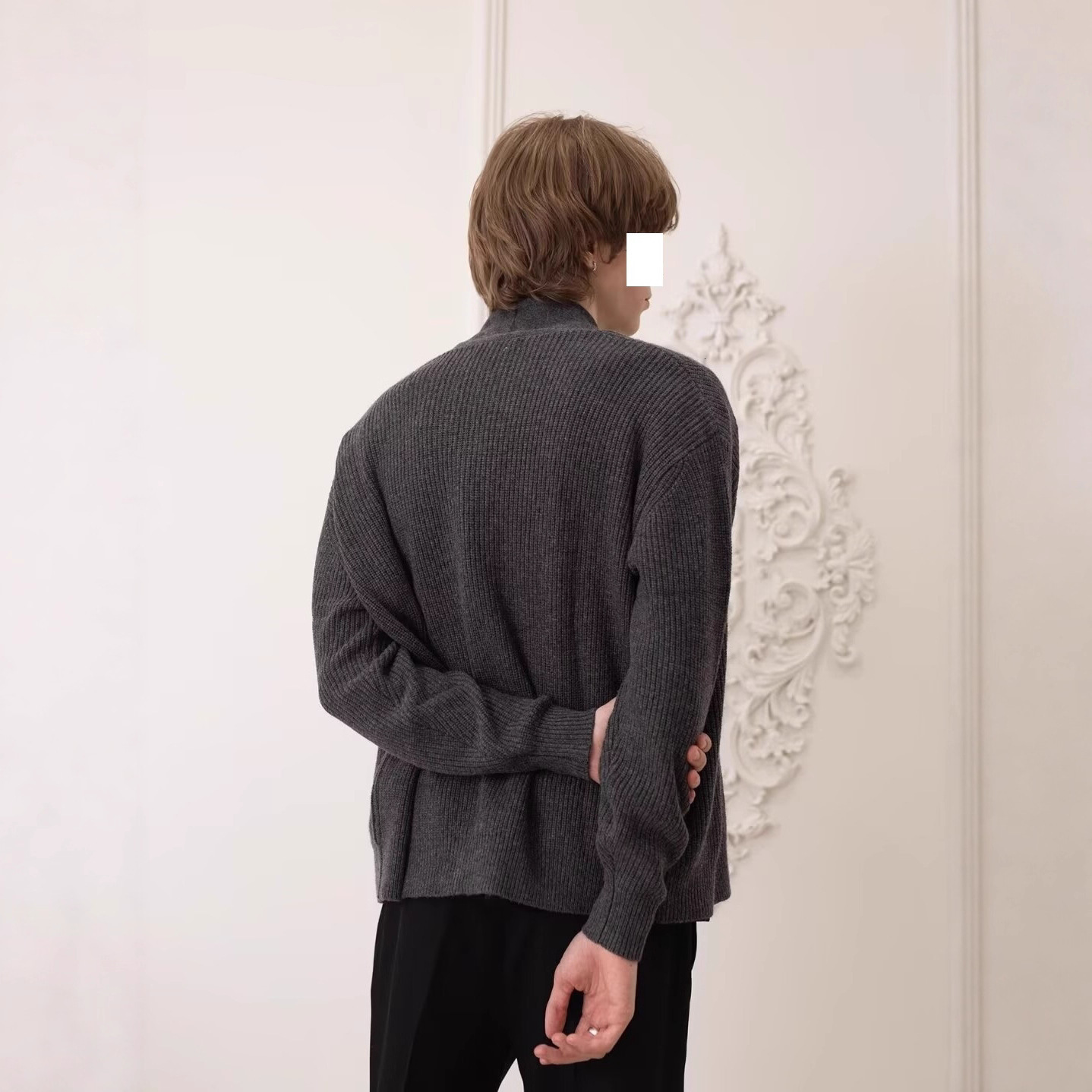 Harajuku New Men's Sweater Knitted Cardigan Casual V-neck Designer Sweater Loose Top Versatile Sweater Trendy Jacket