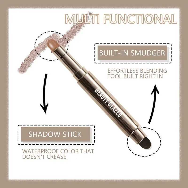 BEAUTY GLAZED 10 Colors Double Ended Highlighter Eyeshadow Pencil Shimmer Waterproof Eyeshadow Stick Makeup CosmeticsXJ251027