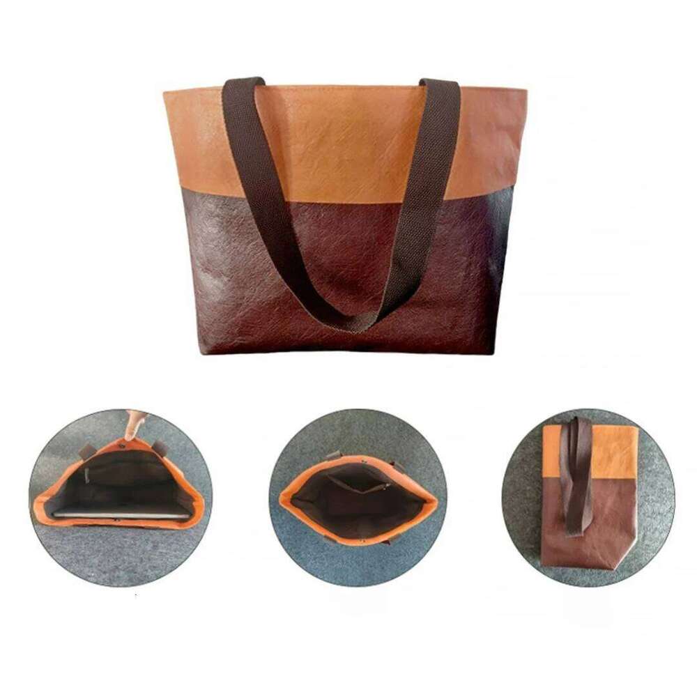 Women's Waterproof Tote Bags For Woman Shoulder Casual Eco Ladies Handbags Contrast New Handbag Vintage Female Bag