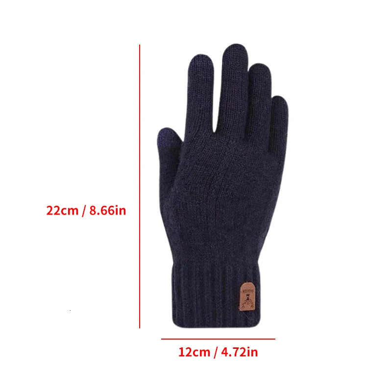 Women Winter Gloves Thermal Warm Lining Elastic Cuff Cozy Thick Winterproof Knit Gloves for Driving Riding One Size Fits Most 251024