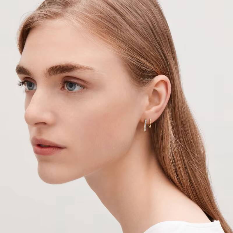 15mm Moissanite Twist Earrings 925 Sterling Silver Stud Earring for Women Girls Simple Cartilage Piercing Jewelry Gift