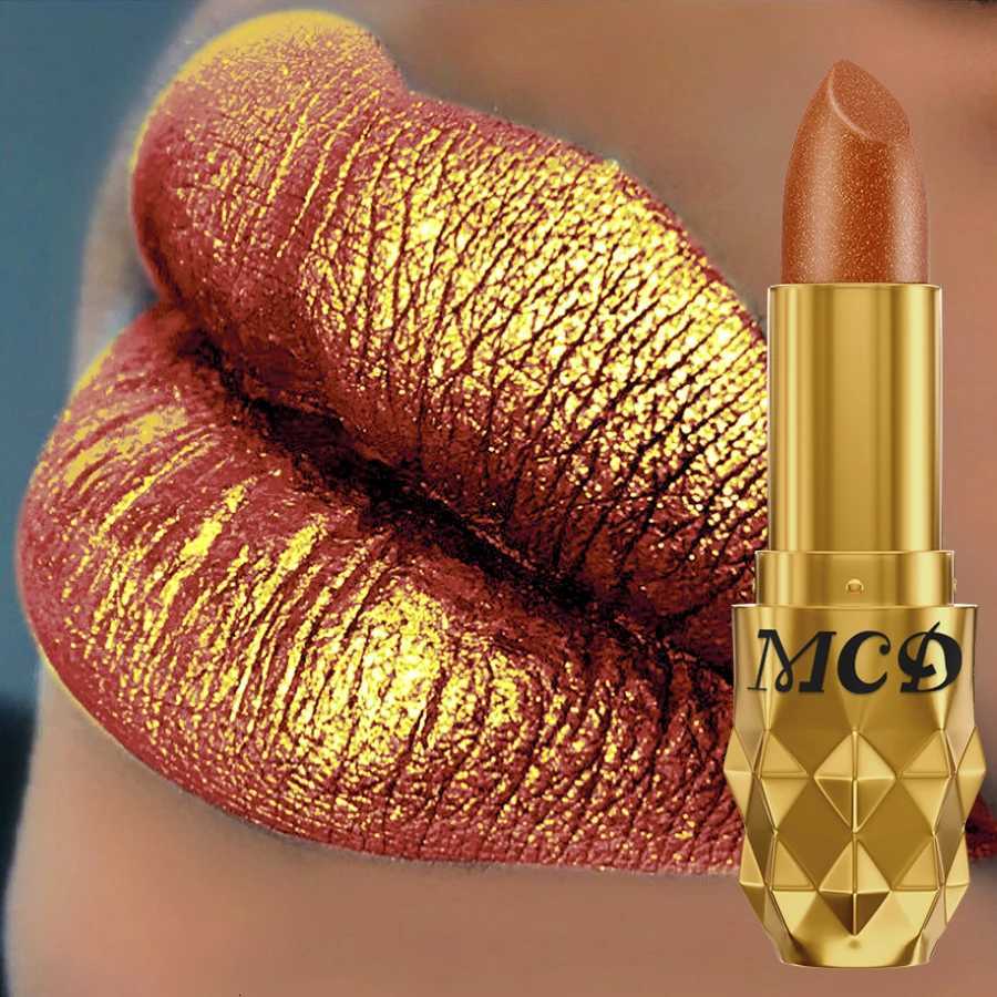 Matte Diamond Lipstick Waterproof Glitter Metallic High Lip Tint Pearlescent Pink Lip Makeup for Women Gift Cosmetic Lip Glaze W251027