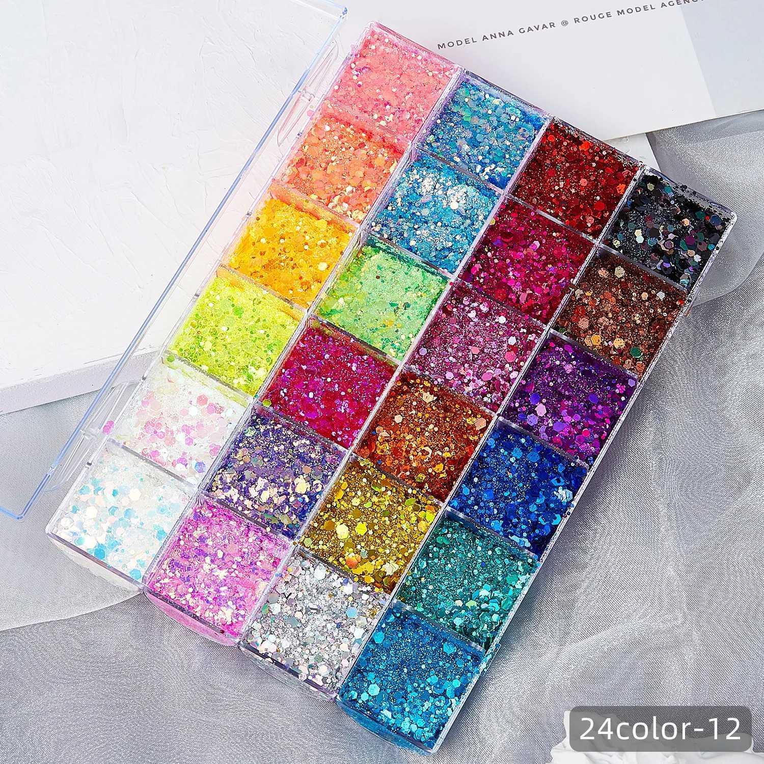 24 Color Chameleon Pigment Chunky Glitter Flakes Gel Eyeshadow Multichrome Duochrome Glitter EyeshadowXJ251027