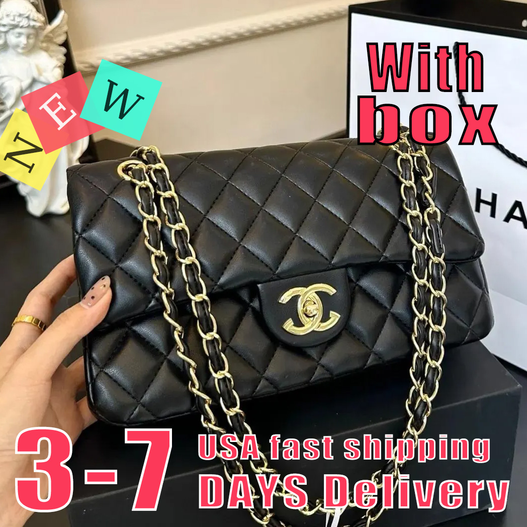 luxury Classic Flap high quality woman handbag crossbody saddle top quality cross body bags Silver Gold Chain Leather And Metal Letter sheepskin Women's Fashion bag 1