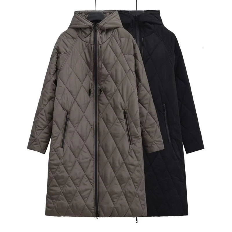 Cottonpadded Clothes Womens Autumn Winter Parkas Hooded Quilted Cotton Jacket Female Long Coat Streetwear Warm Overcoat 251027