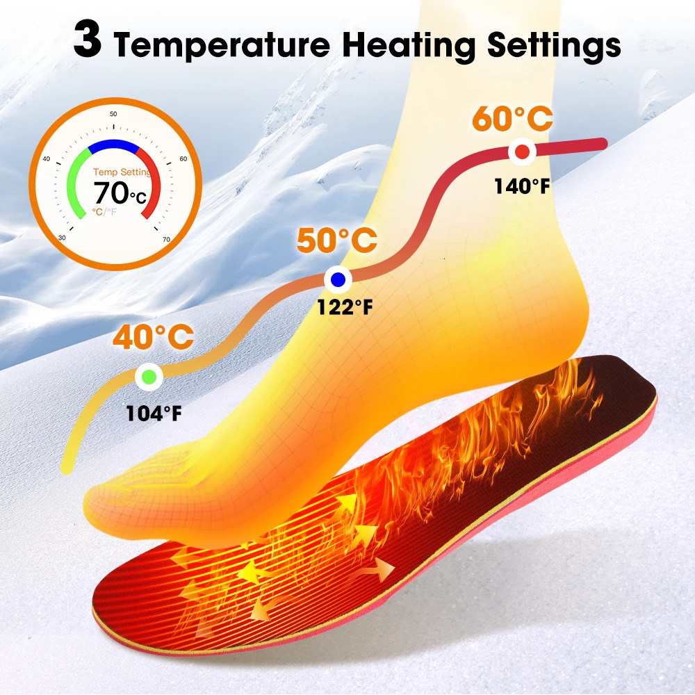 Cordless Heated Shoe Insoles APP Control Electric Foot Warming Pad Feet Warmer Sock Pad Mat Winter Heating Insole Winter Warm251020