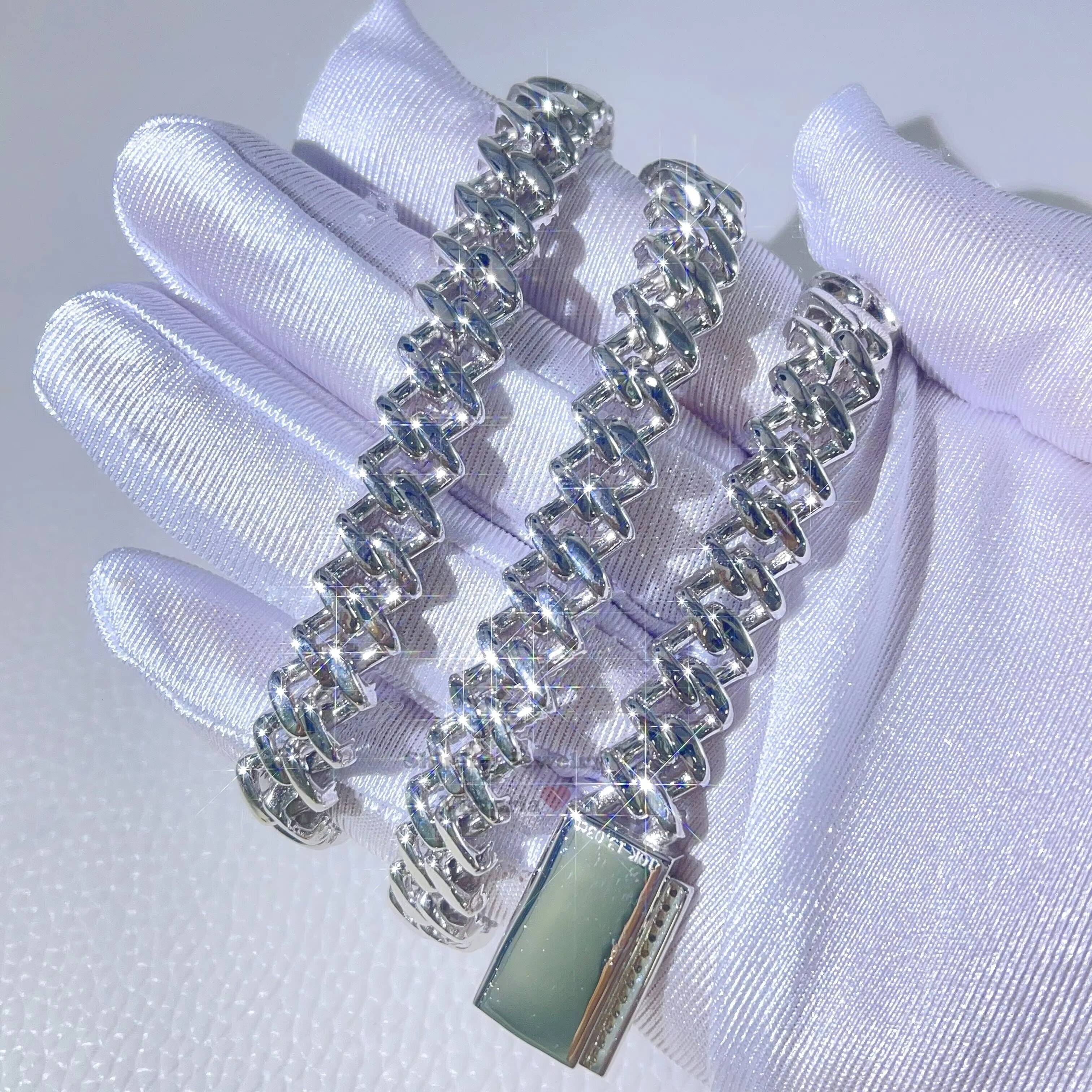 Gra Certificated Pass Diamond Tester Iced Out Hip Hop 10mm Vvs Moissanite Cuban Necklace