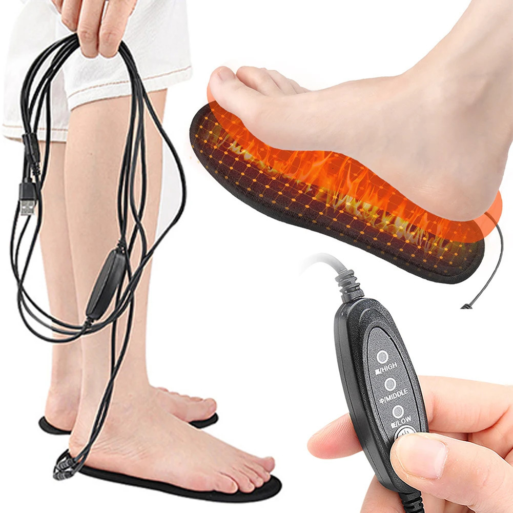 USB Heated Shoe Insoles Winter Electric Heated Insoles USB Heating Feet Warmer for Women Men251020