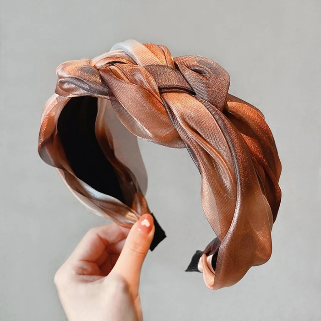 Gradient Hair Hoops Women Girl Wide Side Hairband Shiny Mesh Hair Hoop Headwear Hair Accessories Headband Headdress Loop 251023