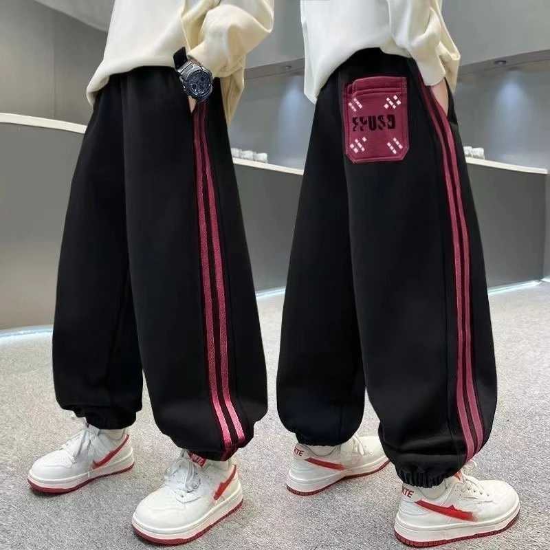 Boys Cotton Casual Pants Kids Grey Trousers Sweatpants Outdoor Clothes for Children Boys Clothing 10 To 14 Years 2025 NewT251027