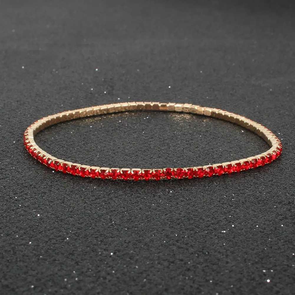 Mti Color Cubic Zirconia Tennis Bracet Gold Color Elastic Bang for Wen Mti Layered Wearing Streetwear JewelryW251027