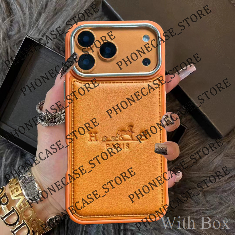 Designer iPhone Phone Case 17 16 15 14 Pro Max Embossed Leather Hi Quality Purse 19 18 17pro 16pro 15pro 14pro 13pro 13 Promax Cover with Box Orange Pink Red Black
