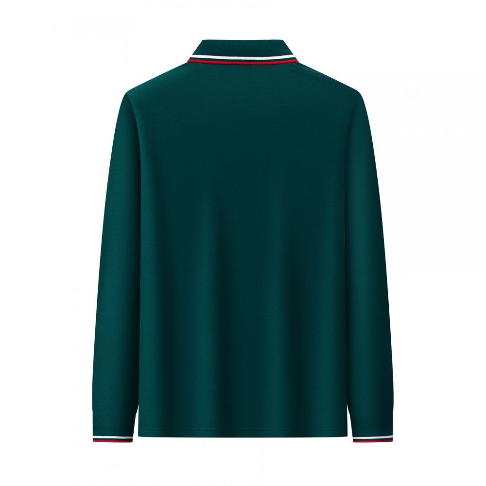 Unisex Color-Block Collar Ice-Oxygen Collar Long-Sleeve Polo Shirt in 6 Colors JX-CX25999