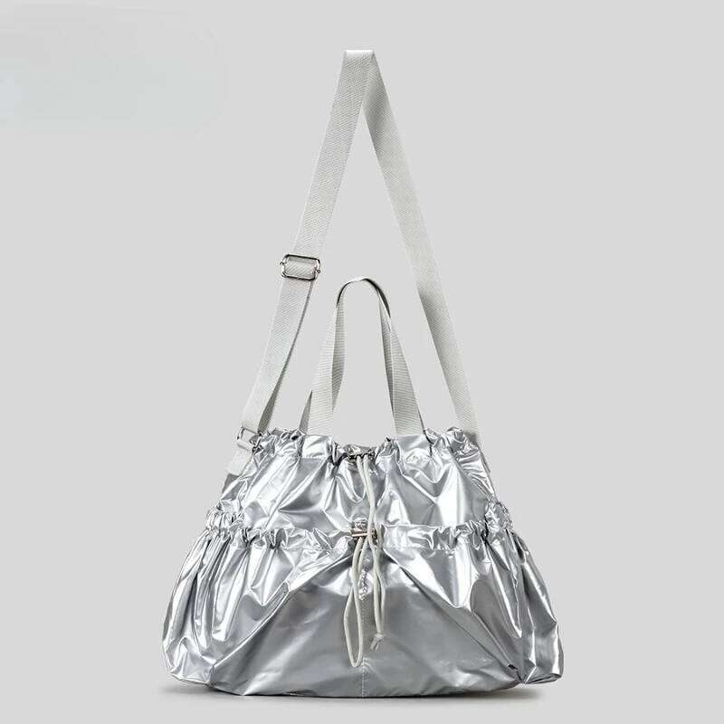 New Korean Style Casual Shoulder Bags Versatile Drawstring Lightweight Nylon Handbag Large Capacity Single Crossbody Tote Bag 251027