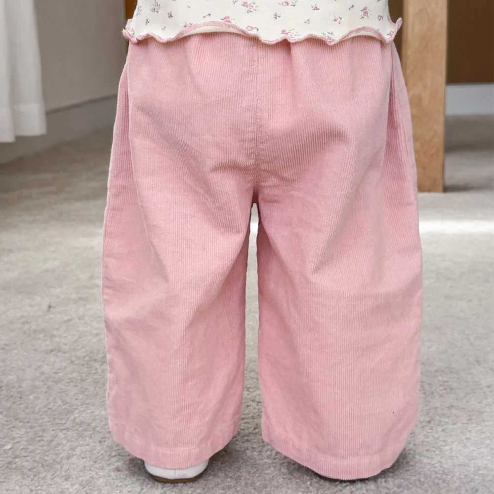 Girl Pants Cotton Flower Embroidery Autumn Winter Children Clothing Straight Toddler Trousers For SchoolT251027