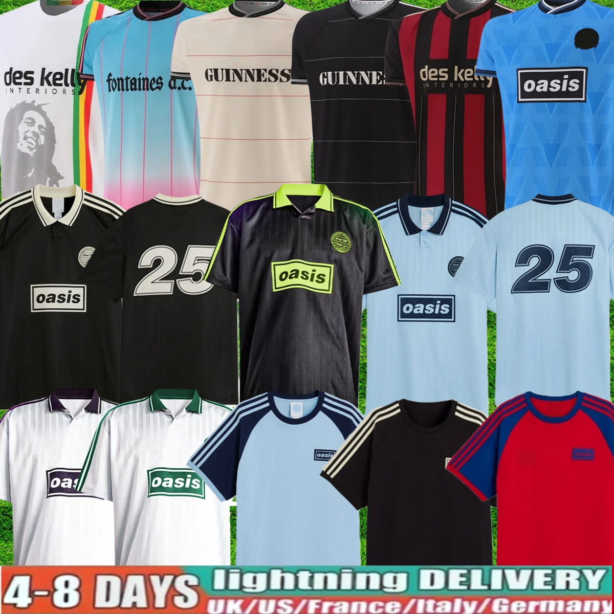 25 26 Oasis Tour Live Football jersey Season 135th Anniversary Football Jersey Shirts Kit 2025 26 Fontaines Dc BLACK GUINNESS TOUR JACQUARD Ireland Jersey S-3XL 4XL