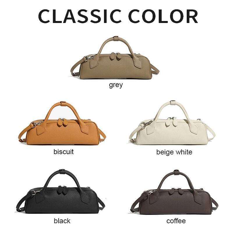 Designer Luxury New Women S Solid Color Genuine Leather Handbag Lady Large Cpacity Sausage Armpit Bag Girls Commuting Single Shoulder Crossbody