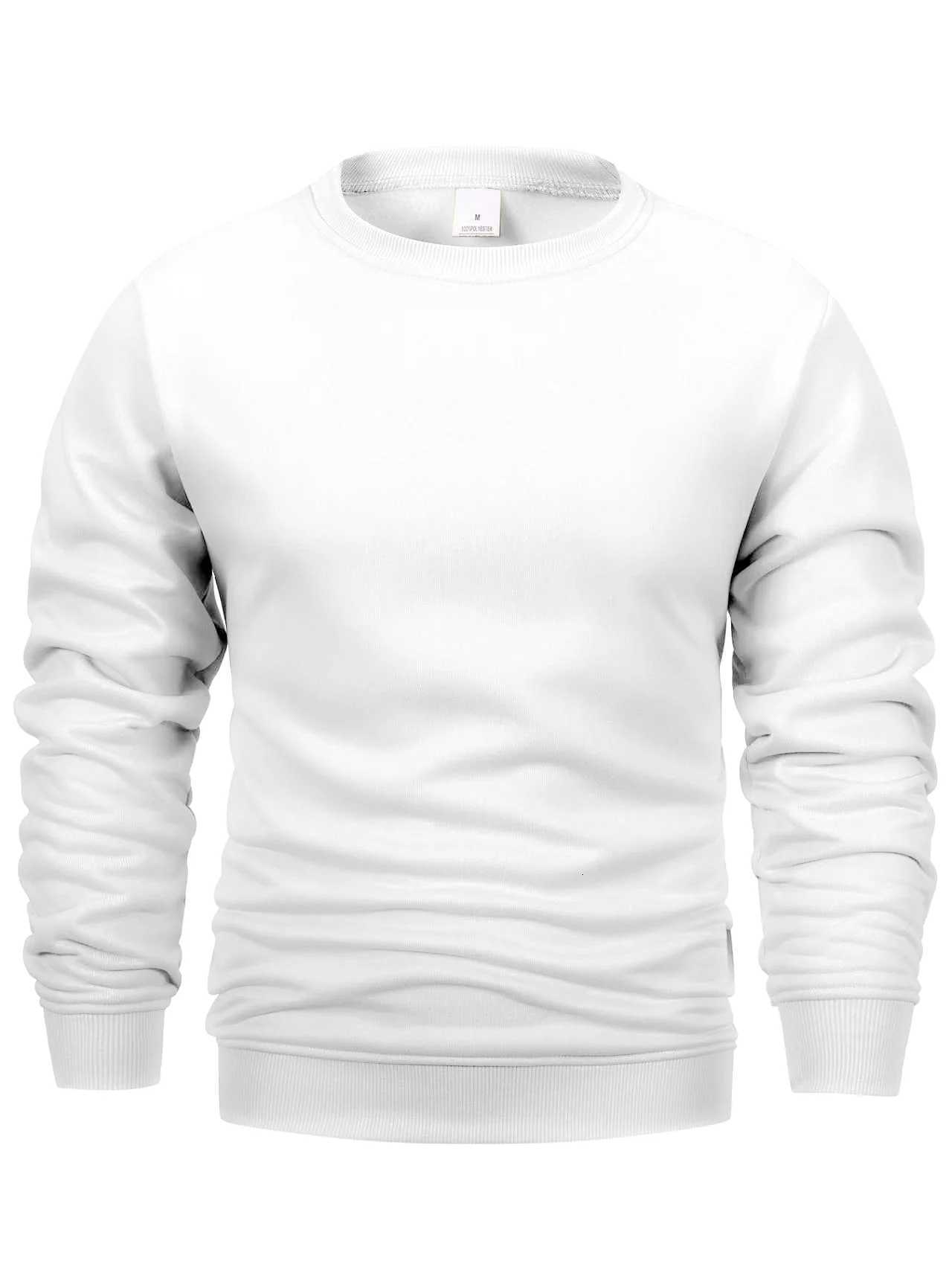Mens Crew Neck Sweatshirts Solid Color Sweatwear Spring Outdoor Casual Daily Long Sleeve Pullover Hoodie Man Sportswear y2k top W251027