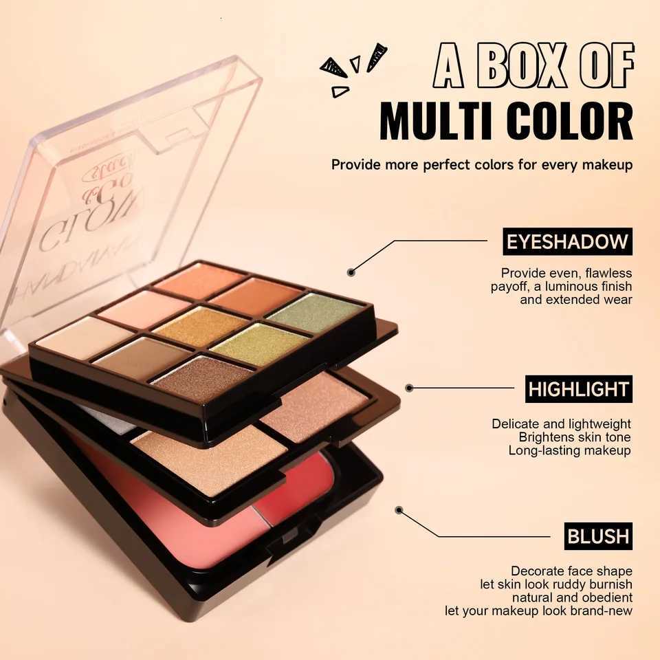 Waterproof Long Lasting 3 Layer Eyeshadow Palette Matte Pearl Highlighter Blush 3in1 Multifunction Makeup Cosmetic BeautyXJ251027