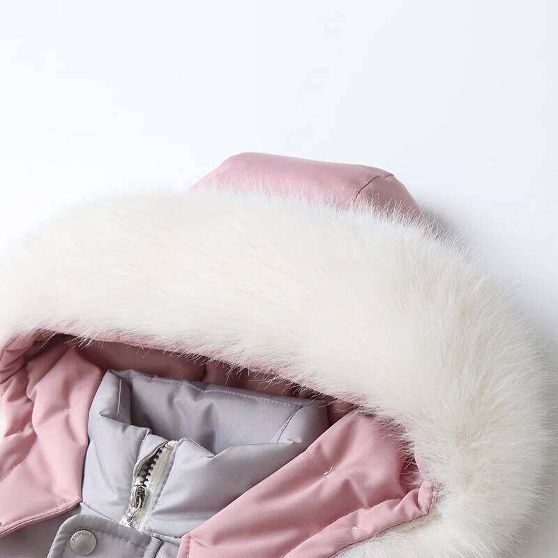 Winter Ski Suit Coat Thicken Jumpsuit Warm Children Jacket Waterproof Hooded Kids Baby Clothes 1-5Years