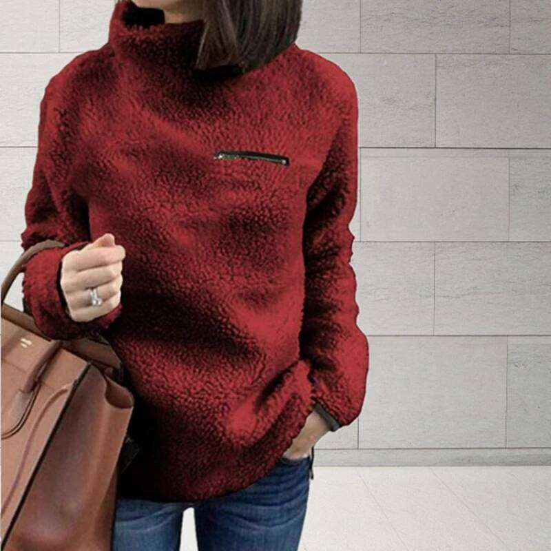 Winter Super Soft And Comfortable Solid Color Turtleneck Pullover Fashion Zipper Sexy Top Ladies Hipster Clothes Designer Sweater Women Women Sweater