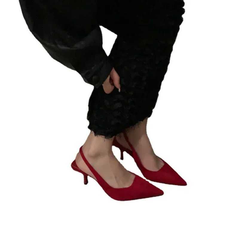 Shoes for Women 2024 Fi Slip Womens High Heels Summer Solid Office and Career Sexy Pointed Toe Heeled Sandals WomenXJ251027