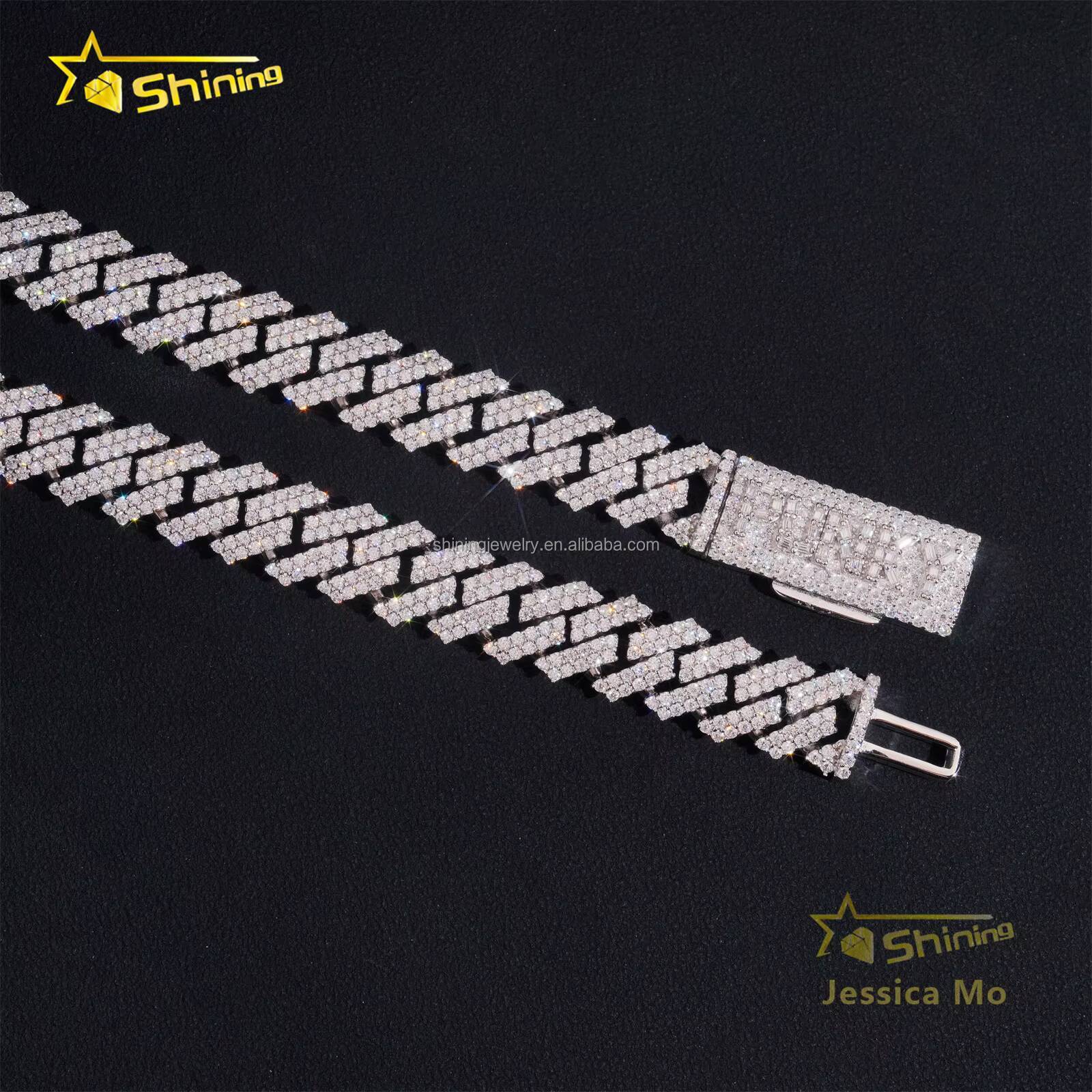 Personalized Custom Name Lock GRA Certificate 12mm Two Rows Iced Out Moissanite S925 Sterling Silver Hip Hop Miami Cuban Chain