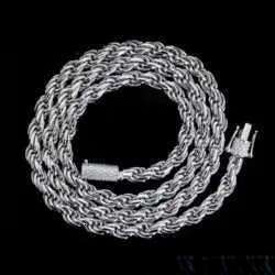 Ready to Ship 6mm Hip Hop Man Necklace Sterg Sier Iced Out Vvs1 Moissanite Dia Lock Gold Rope Chain