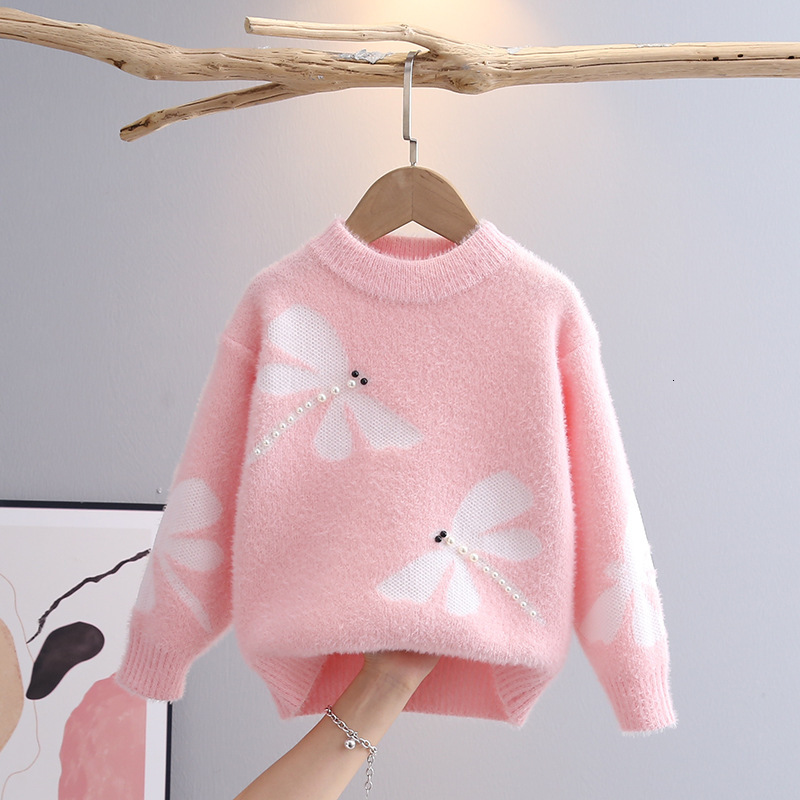 New sweater base knitted sweater fashionable thick imitation mink velvet autumn and winter pullover suitable for children and young girls