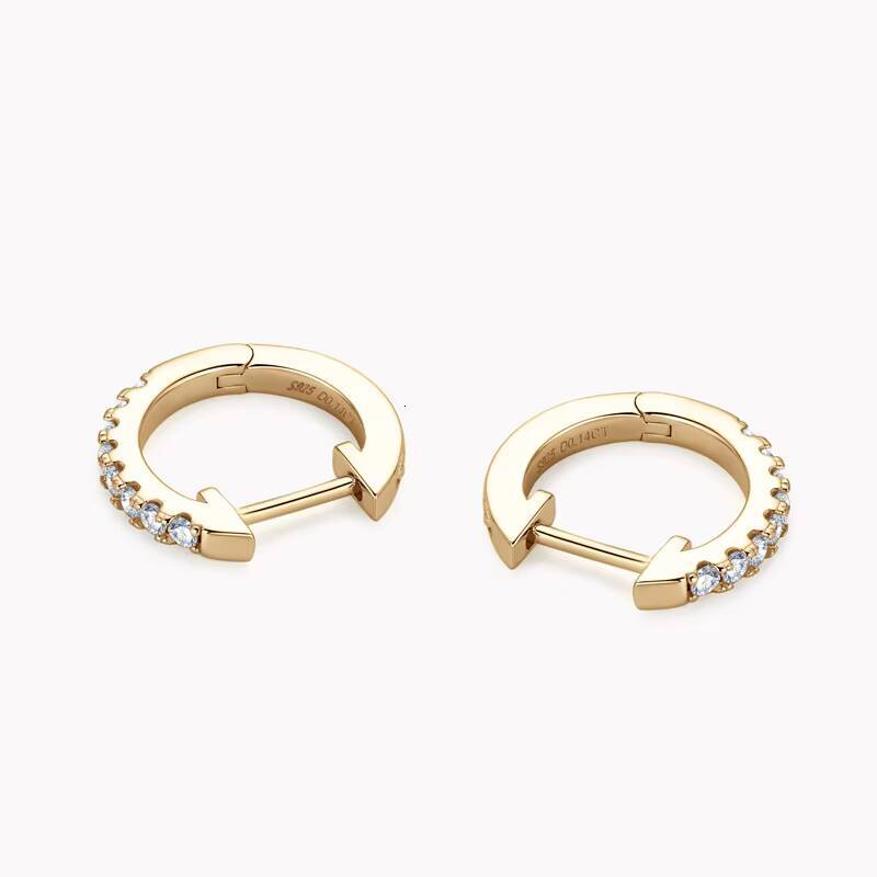 Personality Jewelry 925 Sterling Silver 16mm Moissanite Hoop huggies Circle Earrings for Elegant Lady