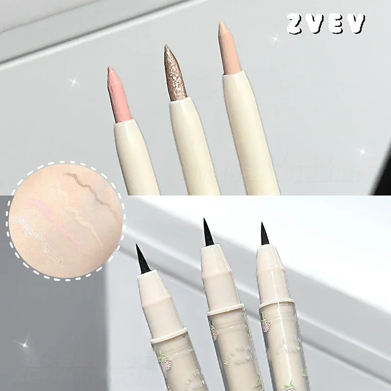 Double Head Matte Pearlescent Eyeliner Pen Highlighter Brightening Shadow Under Eyelid Liner Liquid Contour Lying Silkworm Pen 251027