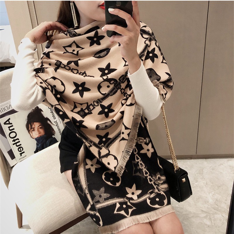 Free shipping Designer Scarves 2025 New Autumn Winter Fashion Double sided Scarf for Women Extended Thickened Warm Shawl