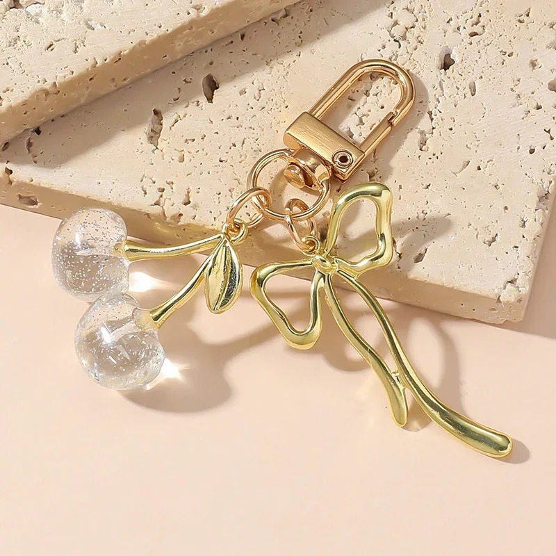 Cherry Pendant Keychain for Women Cute Bag Decoration Multifunctional Jewelry Car Key Accessories Trendy Charm Keyring 251021